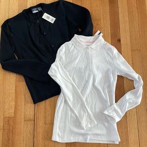 New with Tags Izod Uniform Shirt and Cardigan